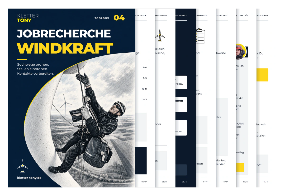 Aufgefächerte Vorschau: Jobrecherche Windkraft