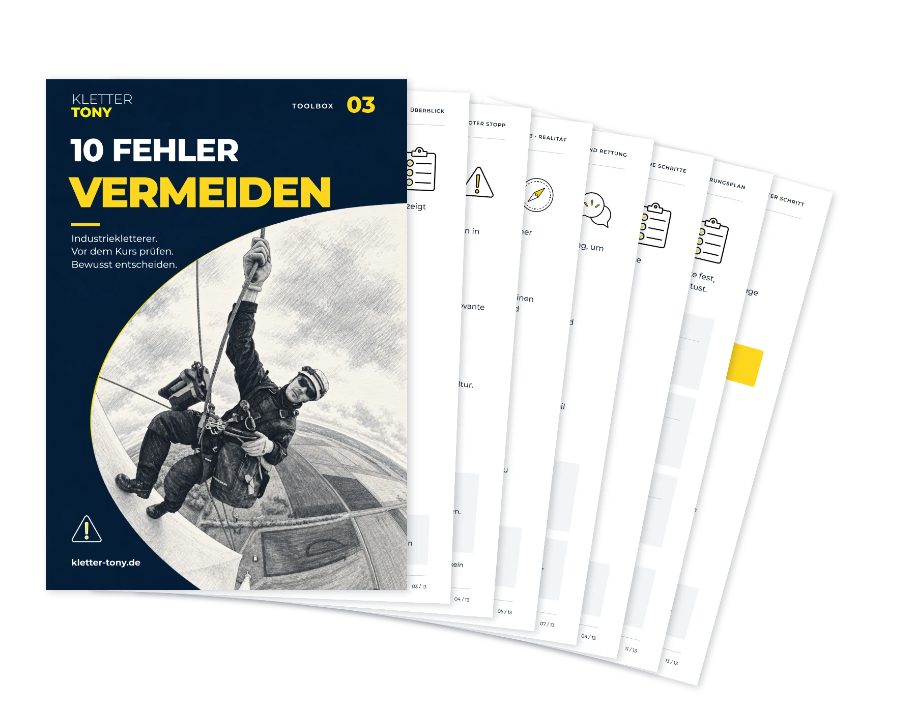 Aufgefächerte Originalvorschau: 10 Fehler vor der Ausbildung von Kletter.Tony.